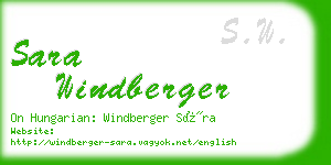 sara windberger business card